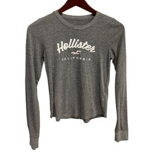 💖5 for $25💖 Hollister Gray Long Sleeve Logo Tee California Graphic Size XS